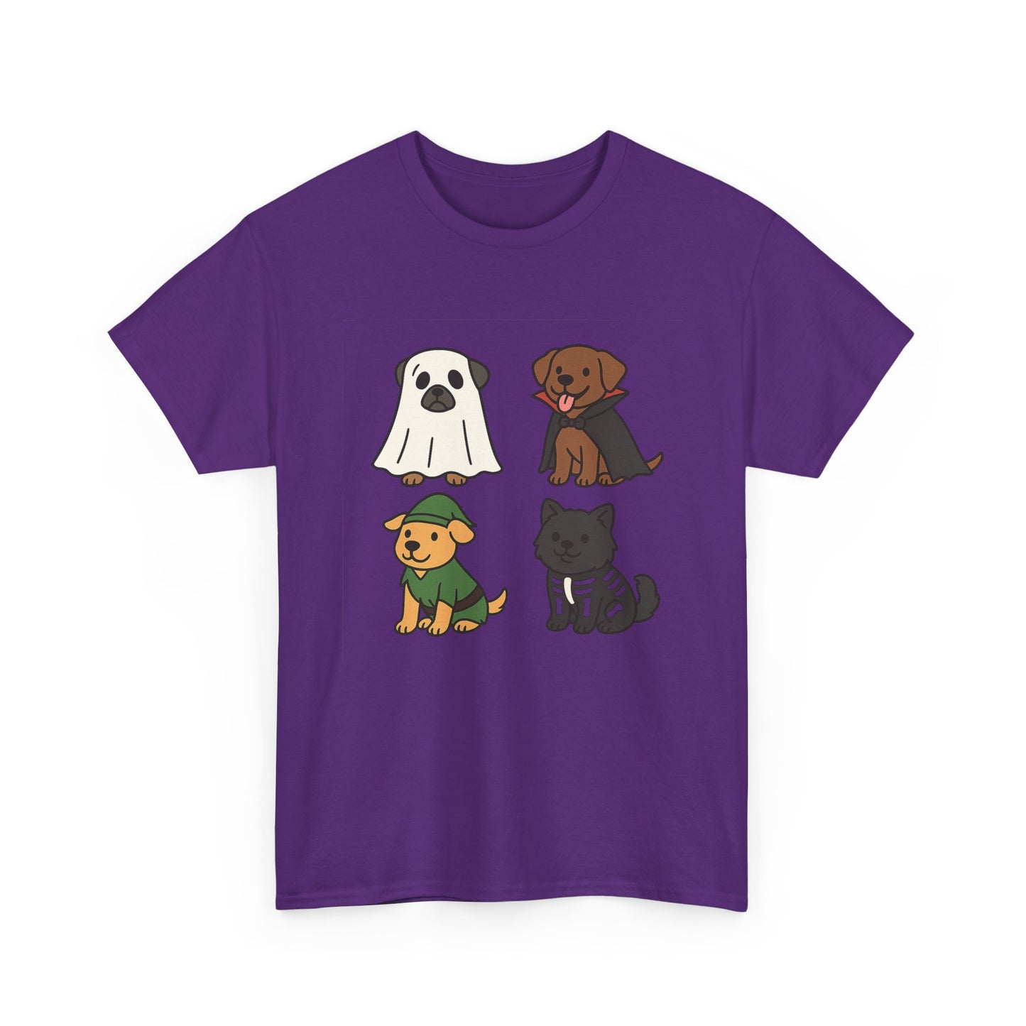 Cute Pet Ghosts Unisex Heavy Cotton Tee - Dog Lover T-Shirt, Animal Tee, Halloween Shirt, Gift for Pet Owners, Funny Retriver