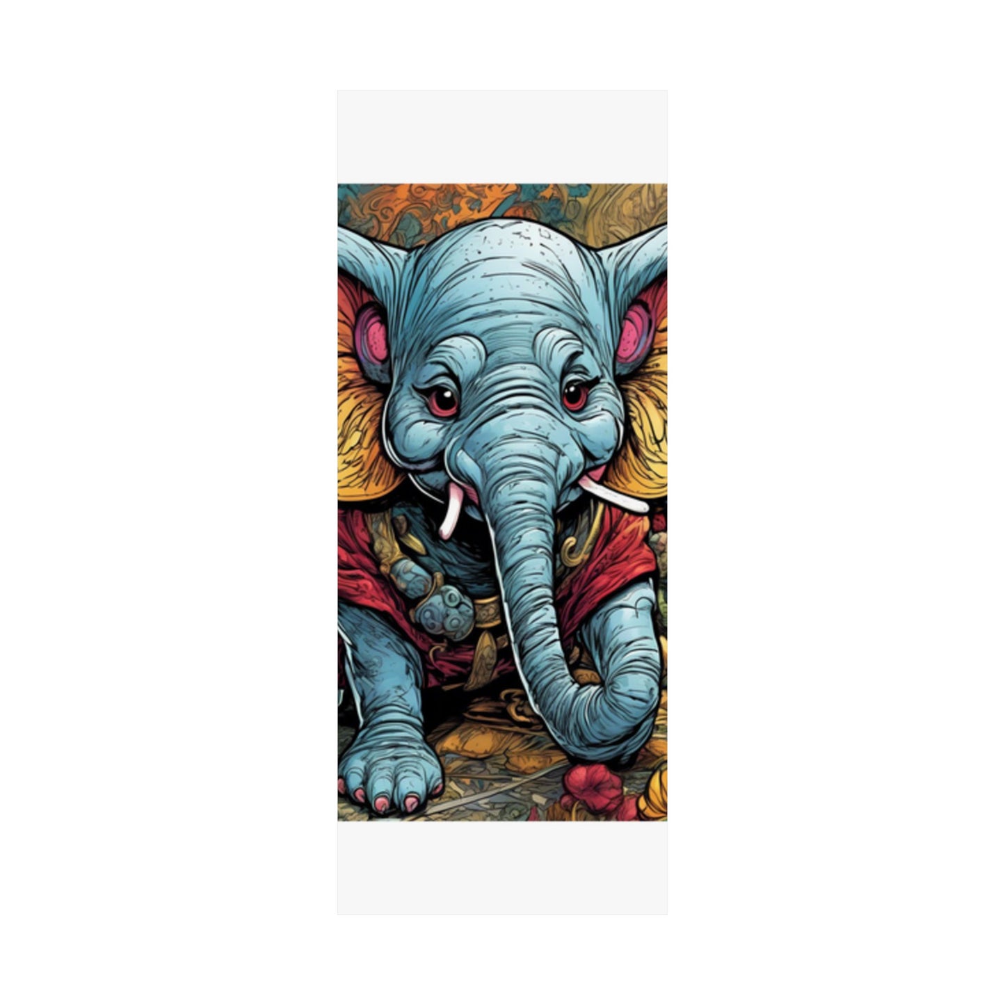 Colorful Elephant Garden Parade Wildlife Wall Art Poster