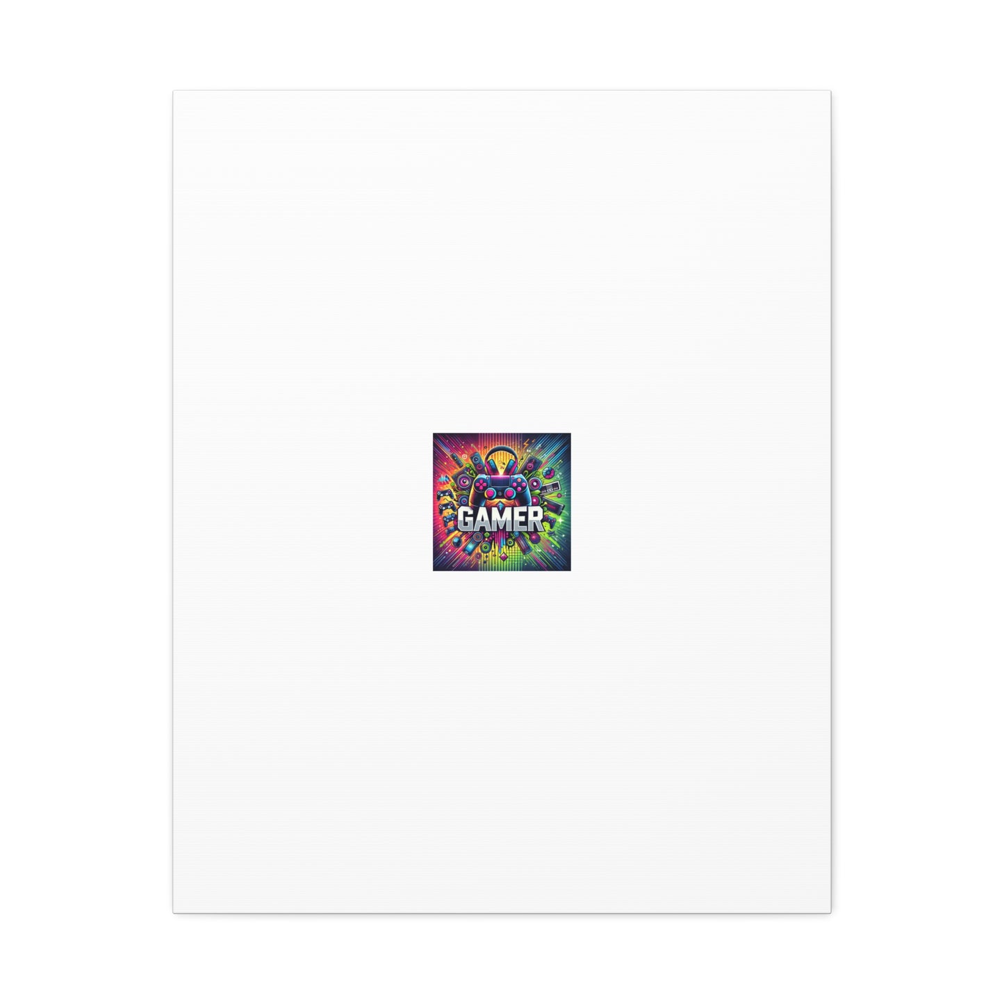 Neon Gamer Energy Retro Arcade Gaming Canvas Wall Art