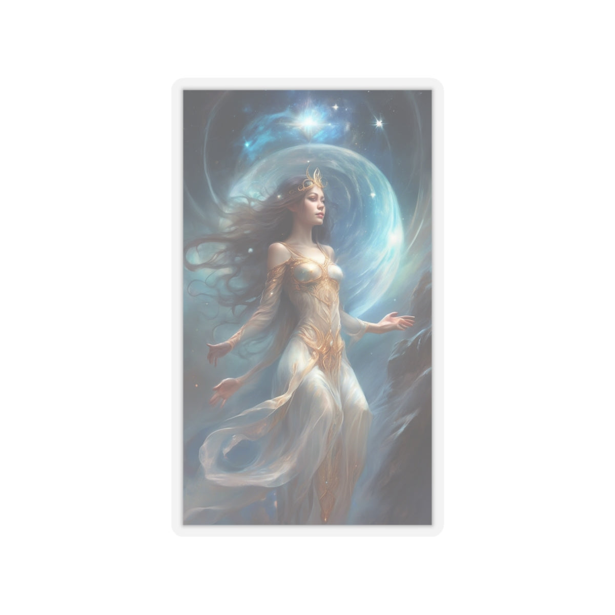 Lunar Celestial Queen Fantasy Portrait Sticker