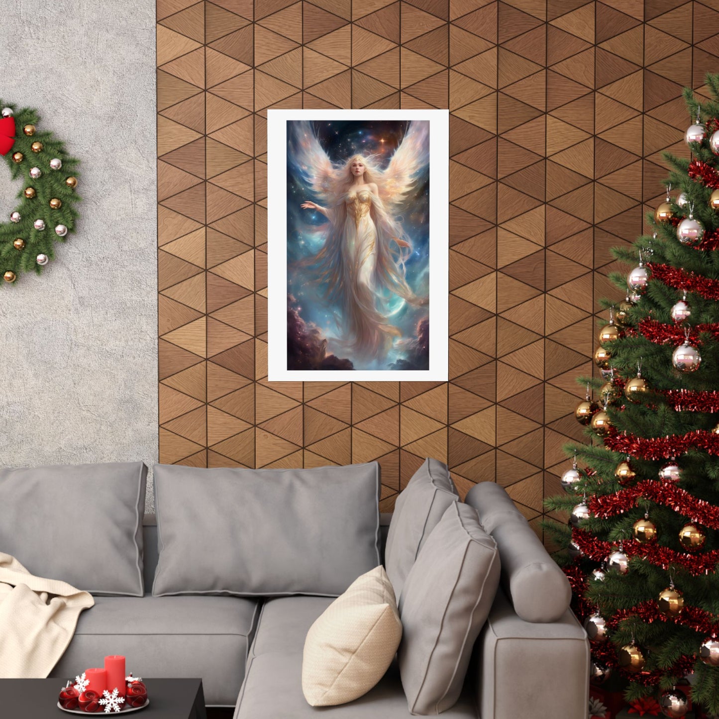 Celestial Winged Heroine Fantasy Portrait Poster