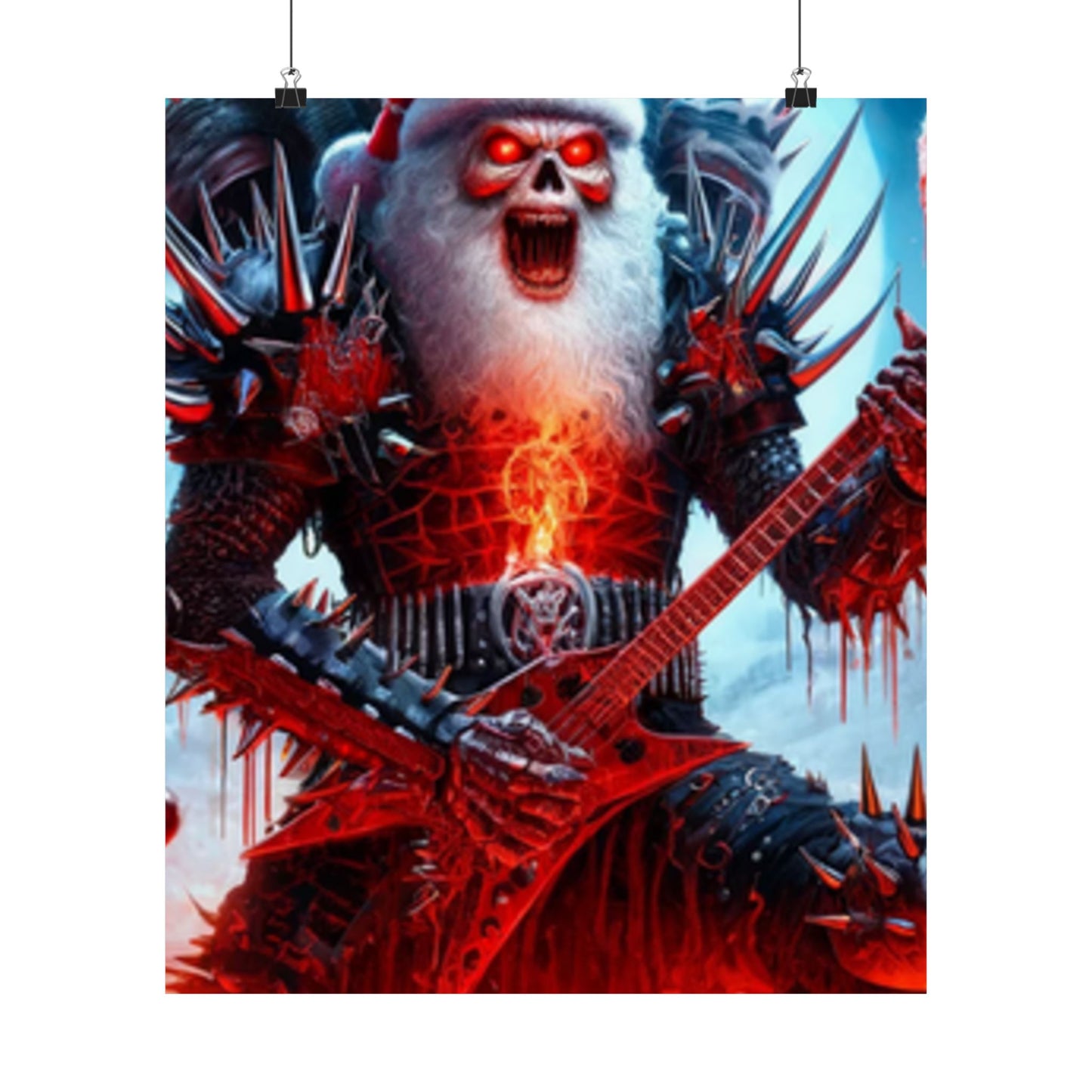 Heavy Metal Santa Holiday Concert Music Room Poster