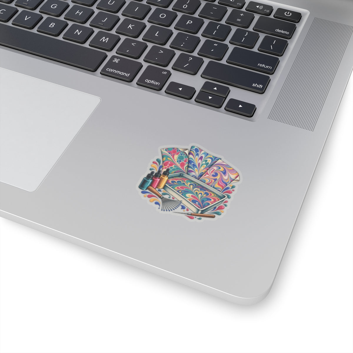 Colorful Paper Marbling Workshop Sticker