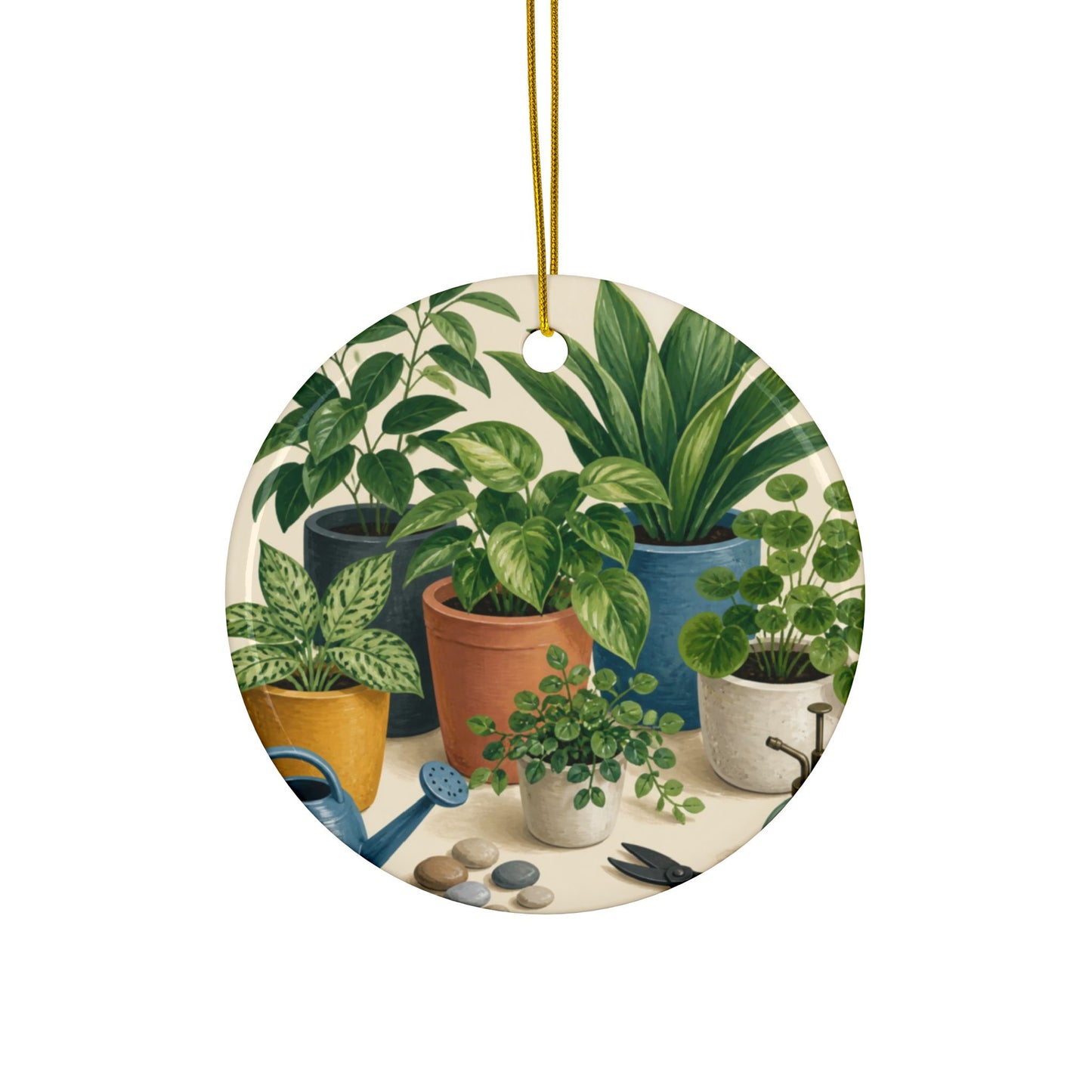 Calm Indoor Houseplant Collection Art Ceramic Ornament, Holiday Keepsake and Gif