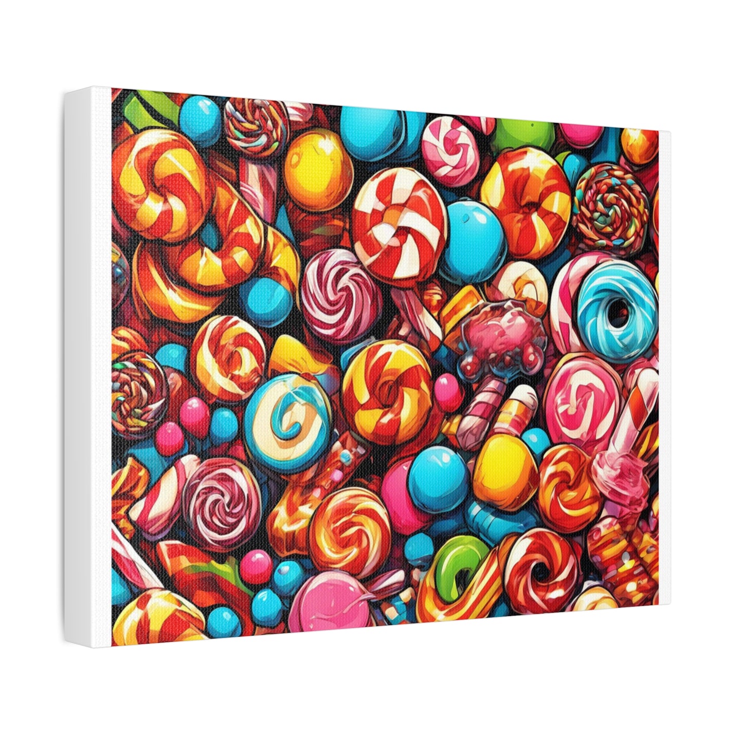 Colorful Candy and Lollipop Pattern Canvas
