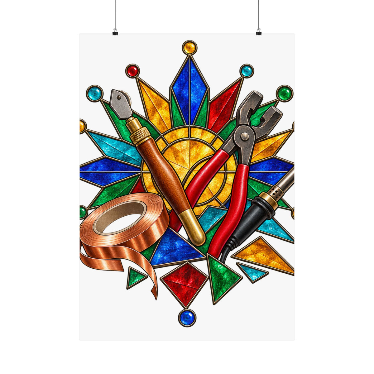 Stained Glass Workshop Tools Poster