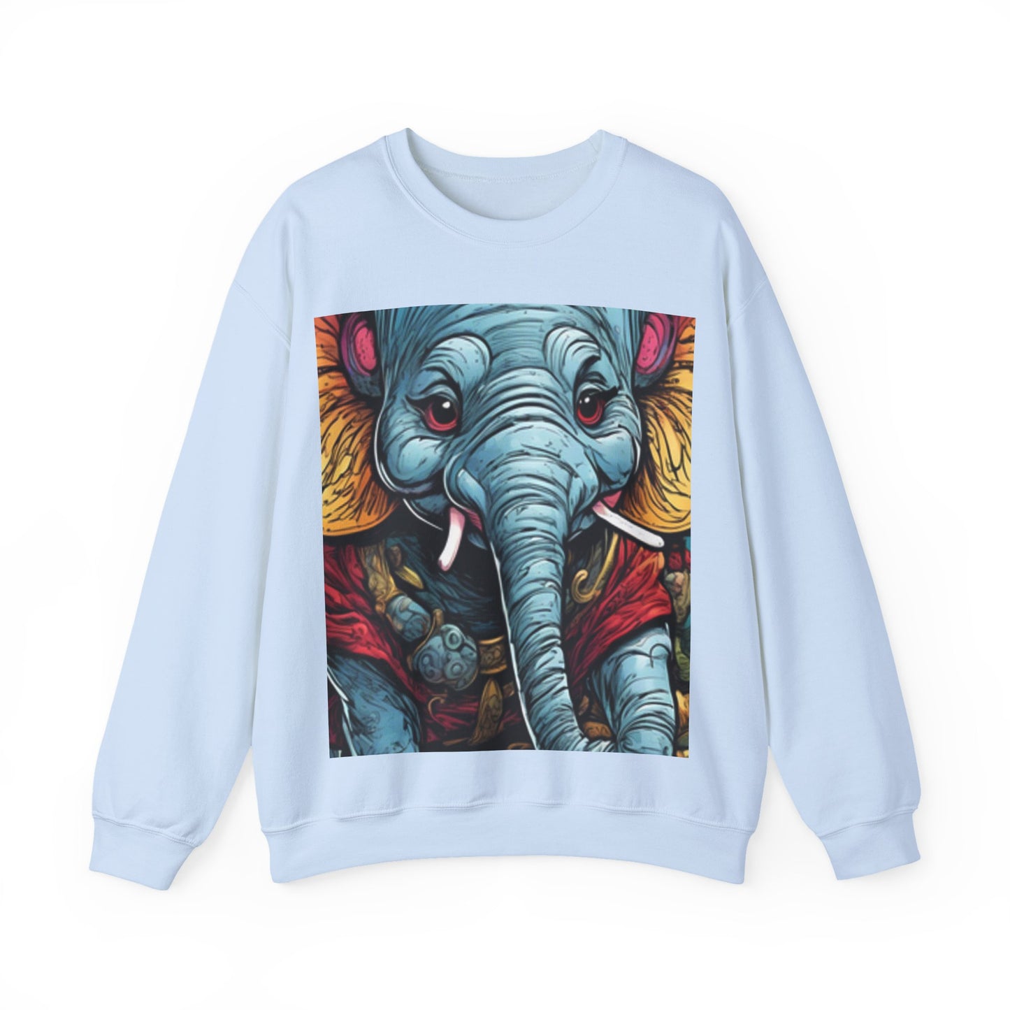 Colorful Elephant Garden Parade Cute Wildlife Art Sweatshirt