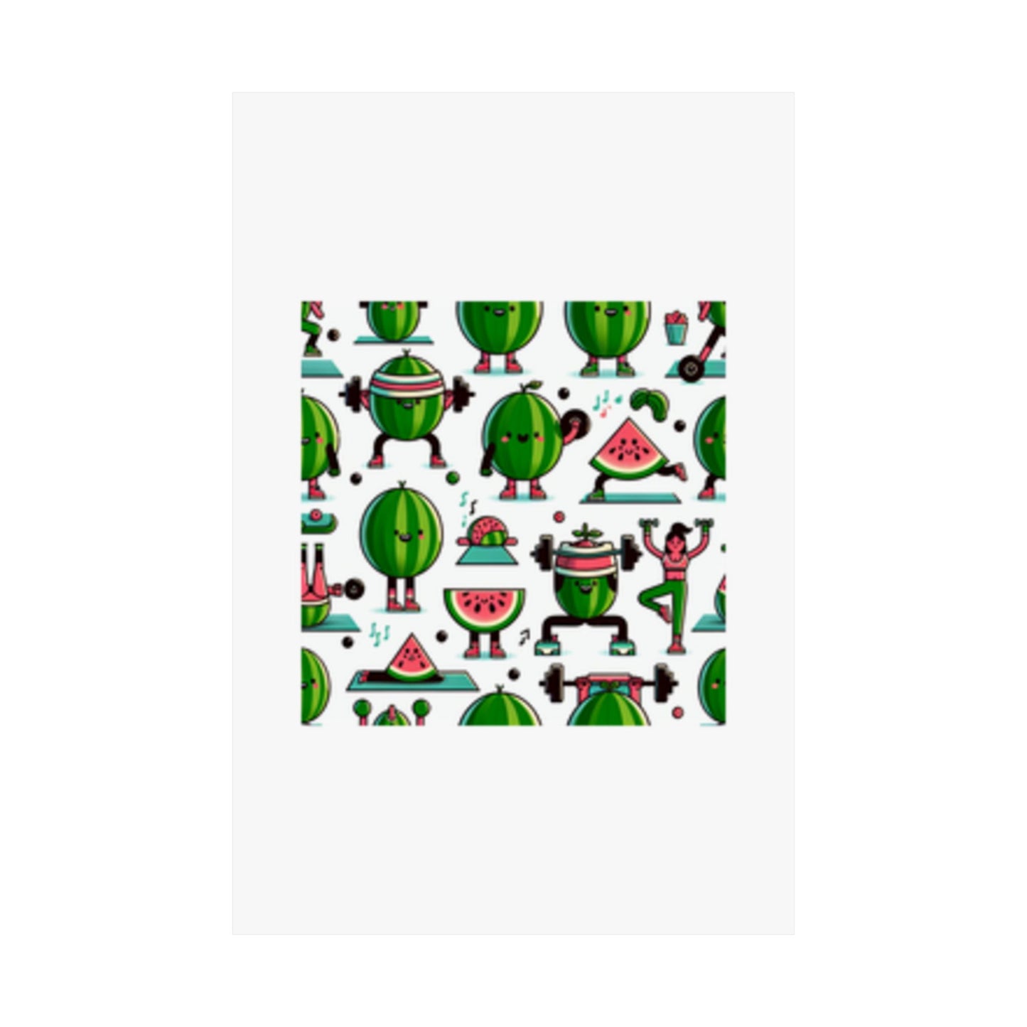 Watermelon Workout Club Cute Food Fitness Wall Art Poster