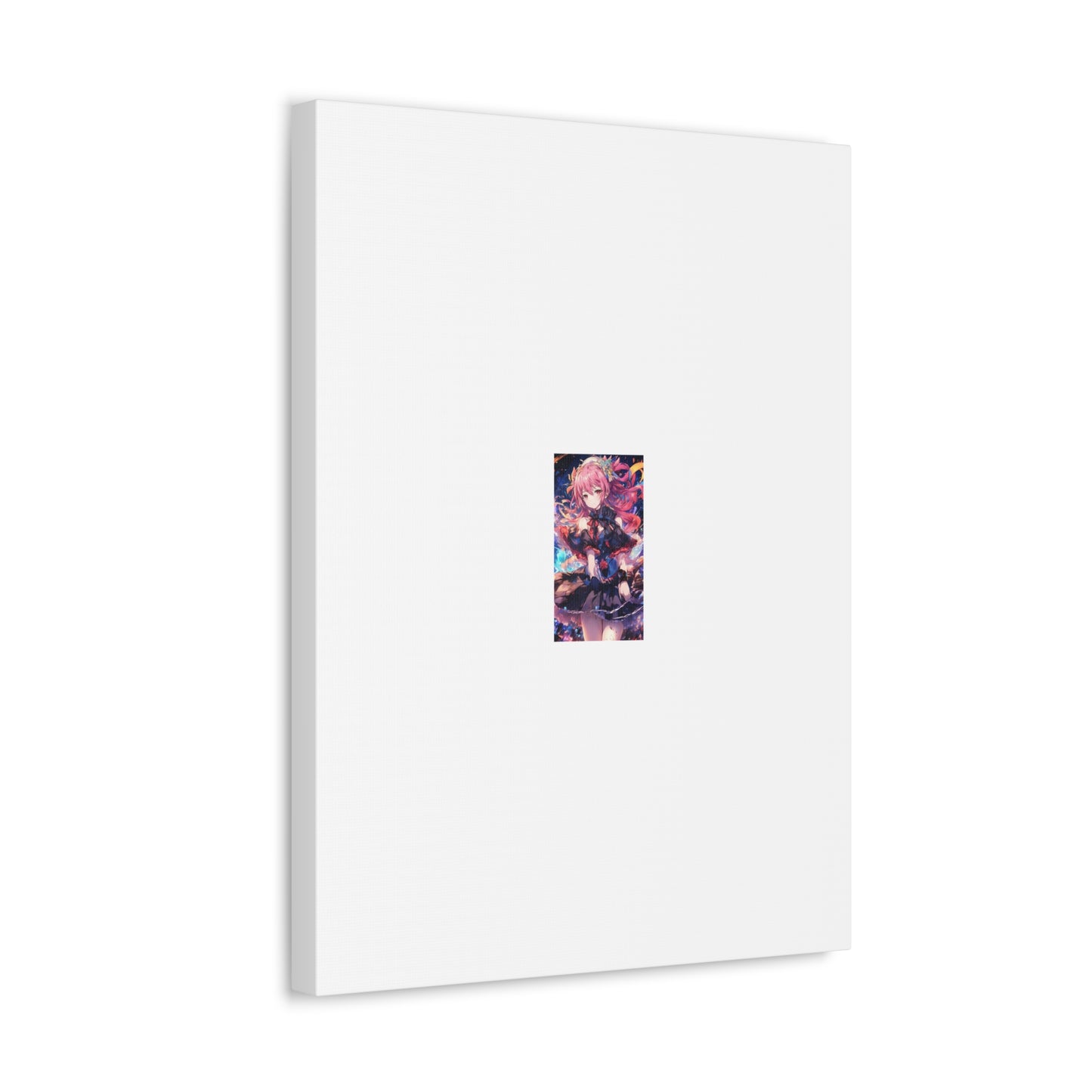 Pink Haired Fantasy Heroine Anime Portrait Canvas Wall Art