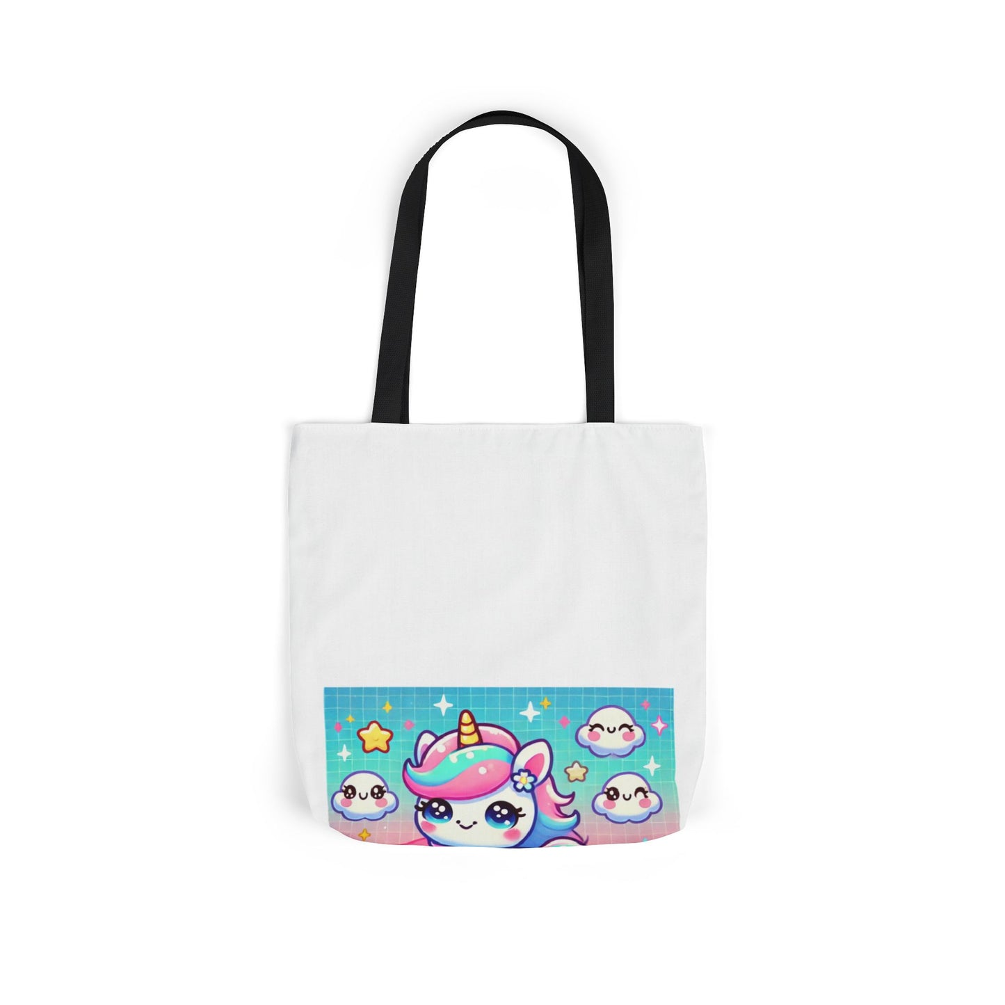 Pastel Rainbow Unicorn Cloud Kawaii Canvas Tote Bag