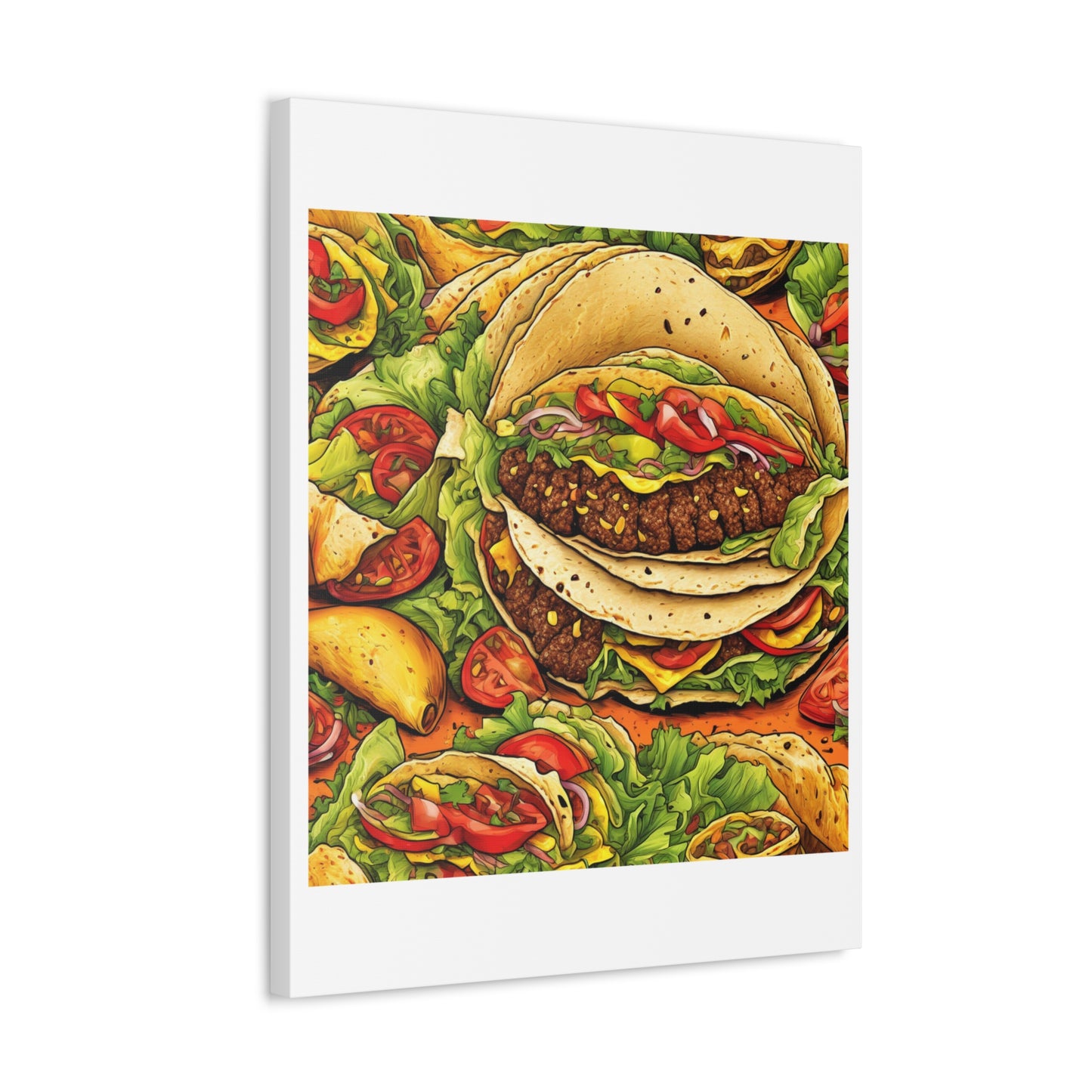 Stacked Taco Fiesta Foodie Gift Art Canvas