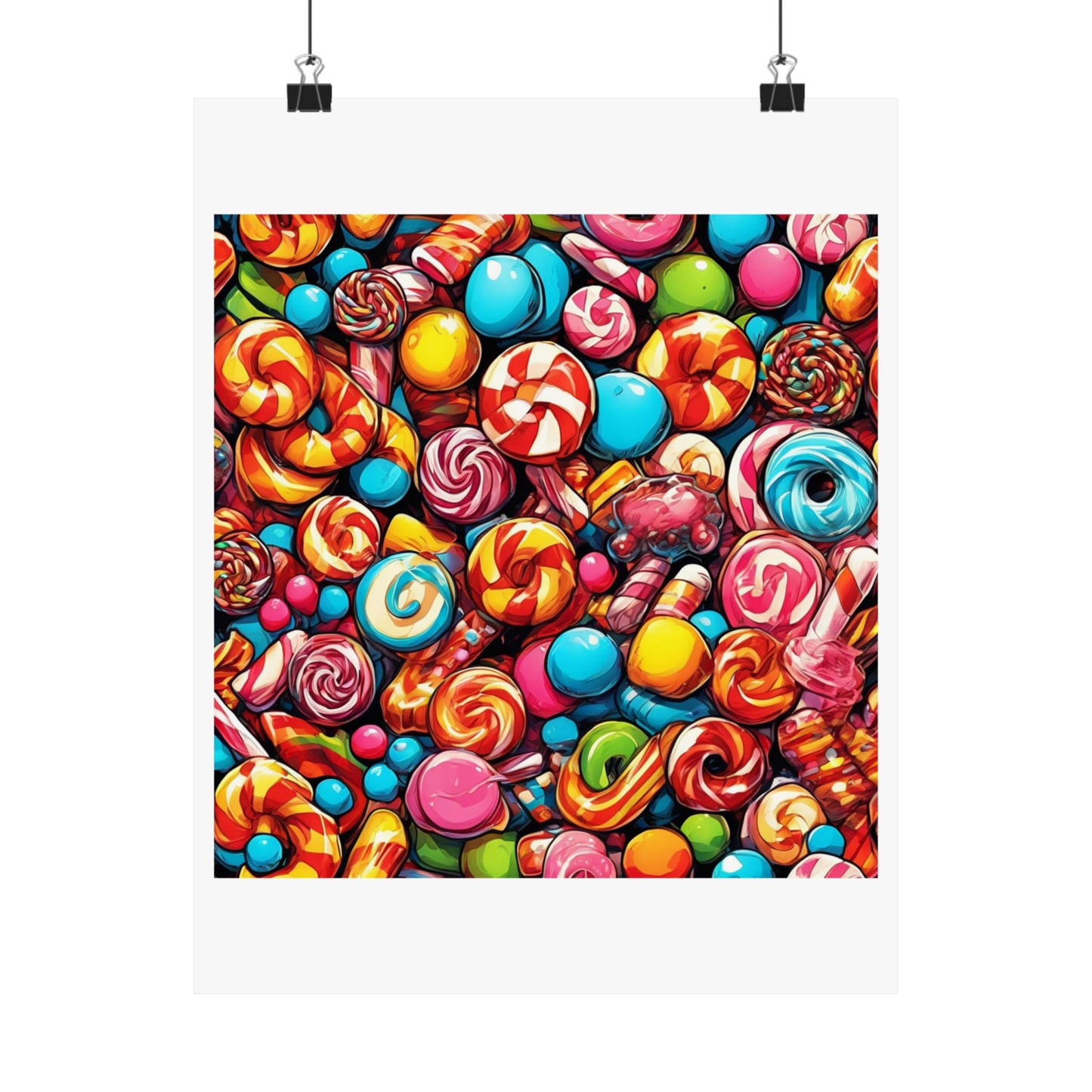 Colorful Candy and Lollipop Pattern Poster