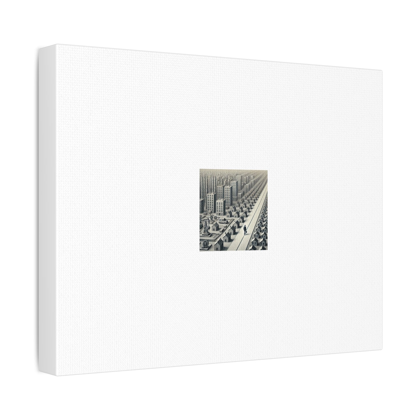 Monochrome Urban Factory Cityscape Canvas Industrial Wall Art Gift