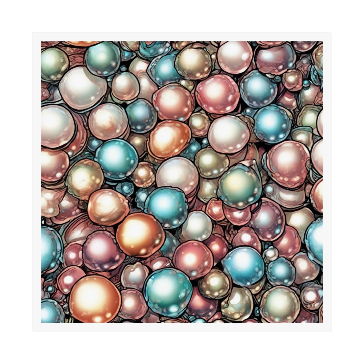 Rainbow Pearl Marble Abstract Gift Art Poster