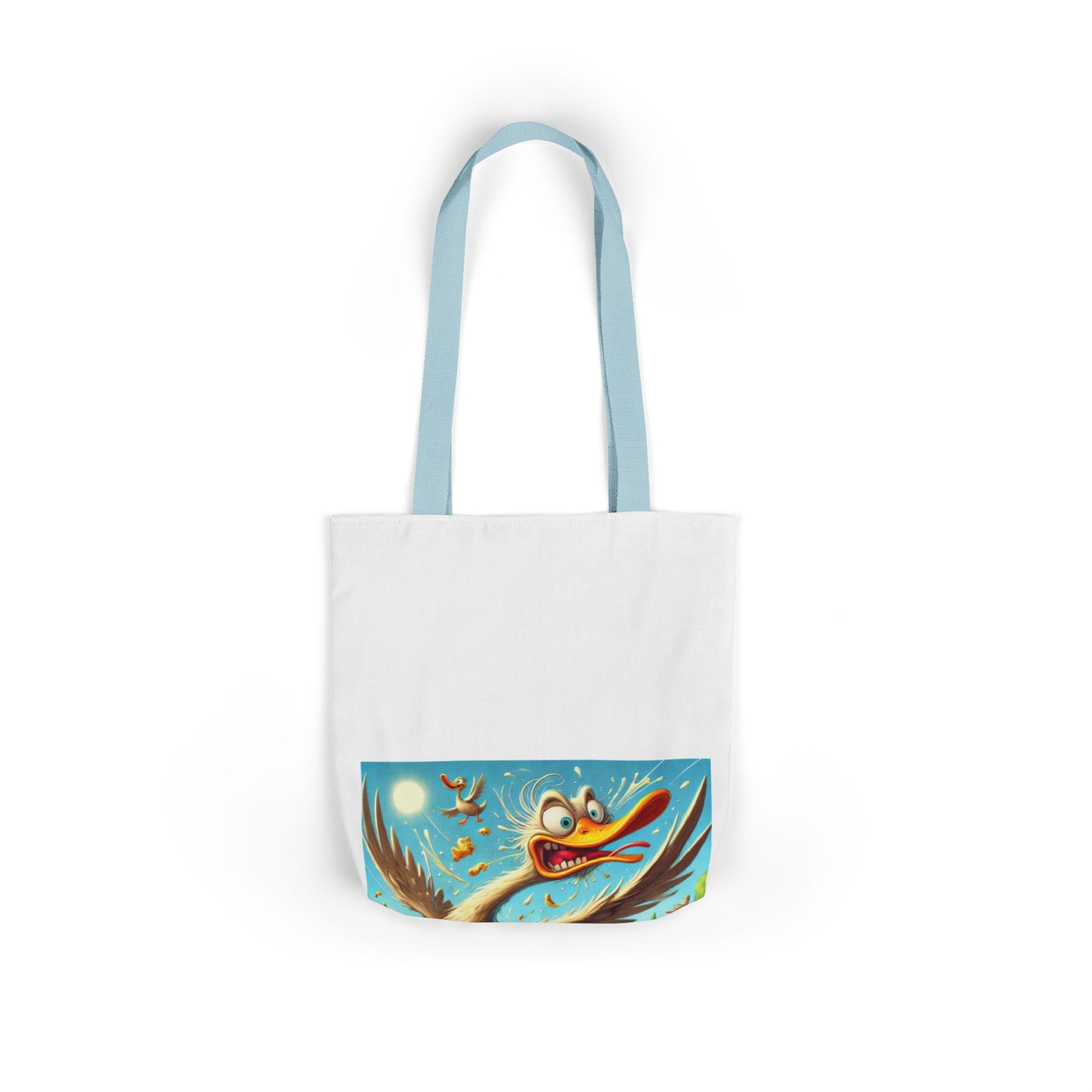 Chaotic Picnic Duck Funny Summer Canvas Tote Bag
