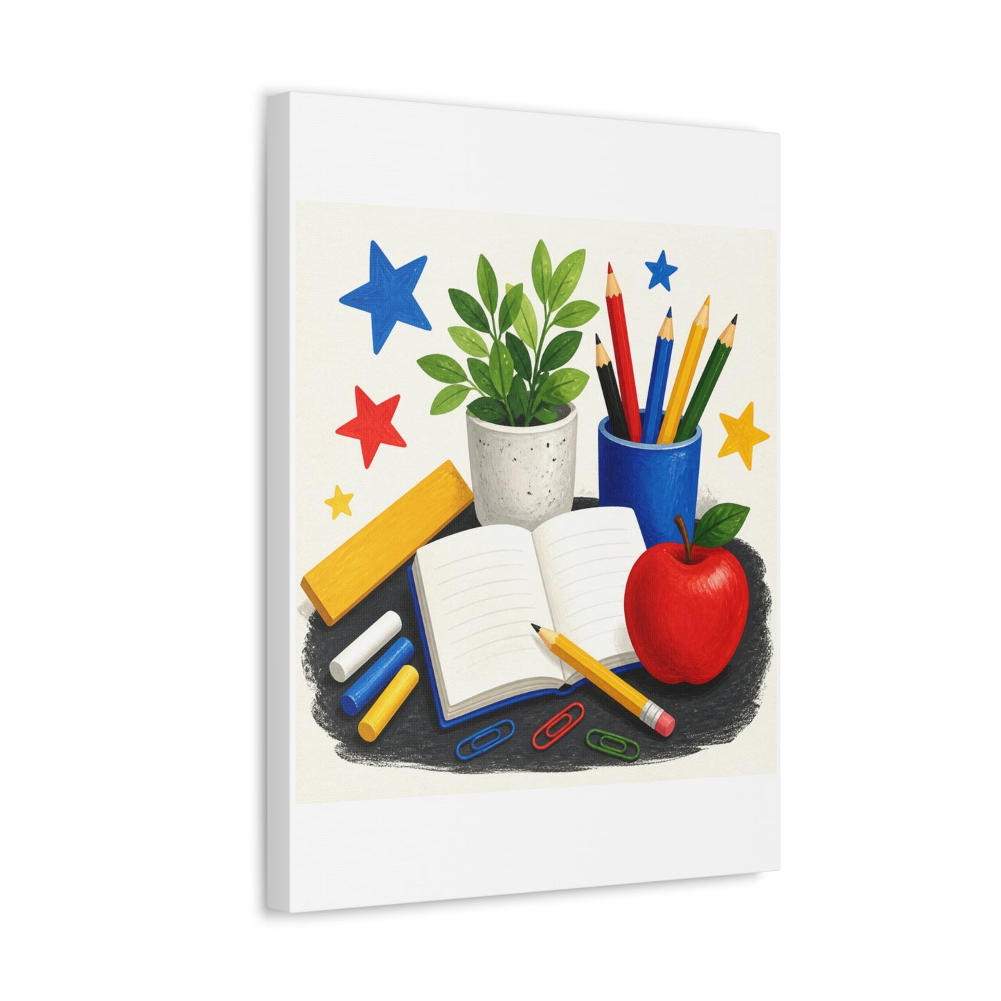 Colorful Classroom Supplies Teacher Appreciation Canvas Art