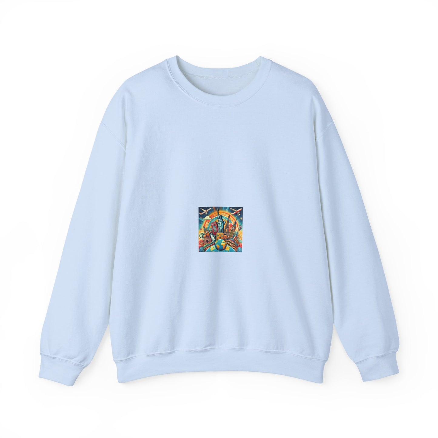 Global Landmark Adventure Collage Soft Travel Sweatshirt