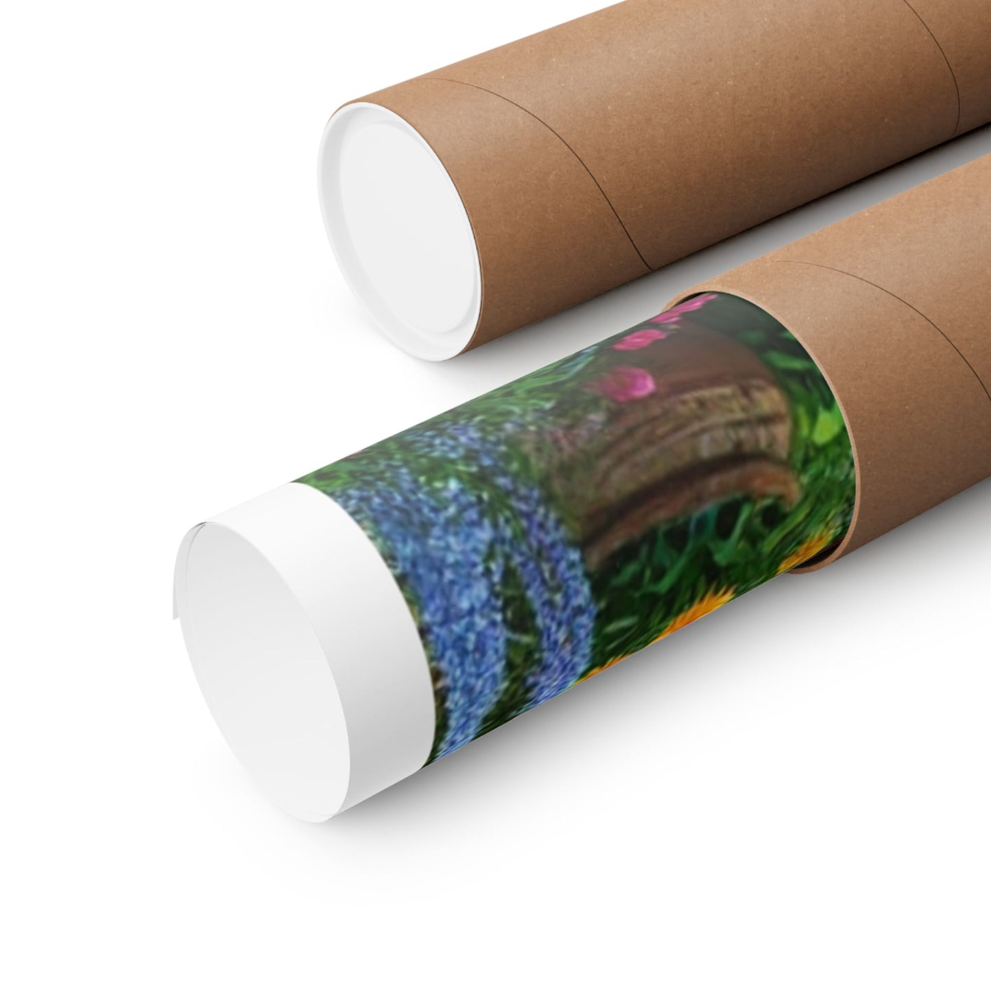 Sunlit Spring Flower Garden Bench Poster