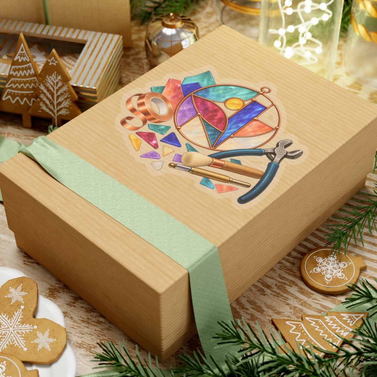 Abstract Stained Glass Suncatcher Workshop Sticker