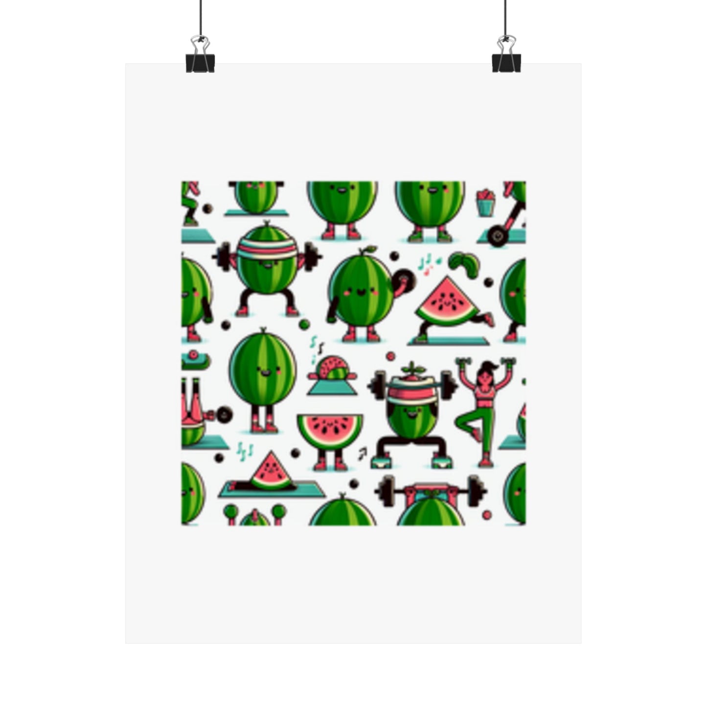 Watermelon Workout Club Cute Food Fitness Wall Art Poster