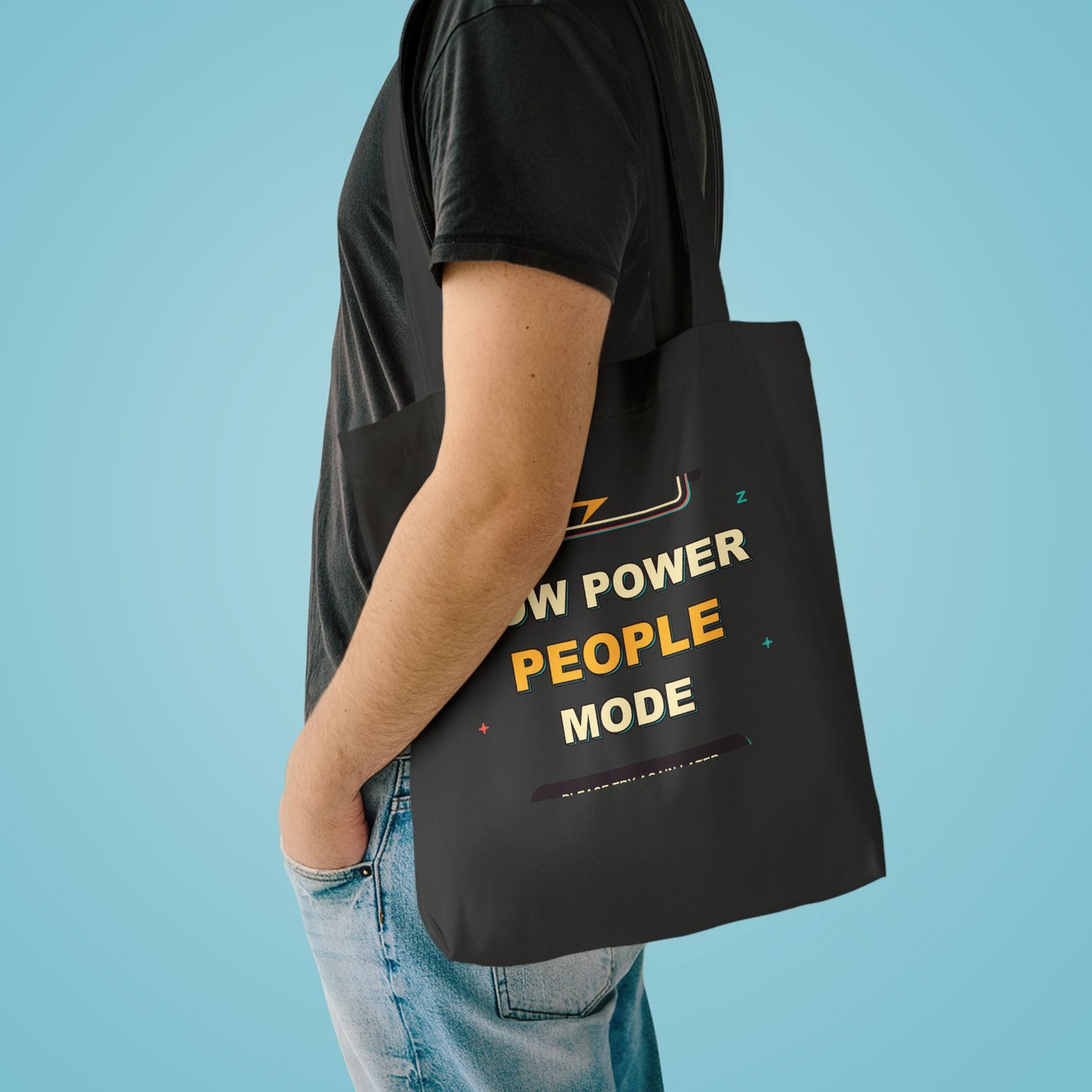 Low Power People Mode Funny Introvert Social Battery Tote Bag