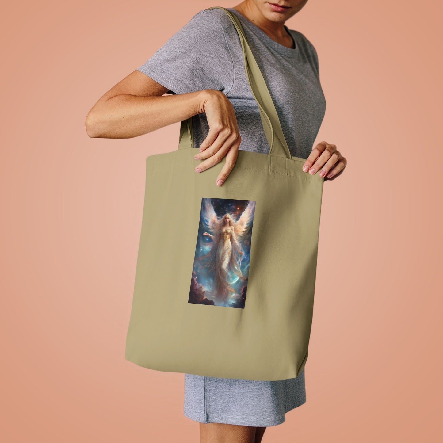 Celestial Winged Heroine Fantasy Portrait Tote Bag