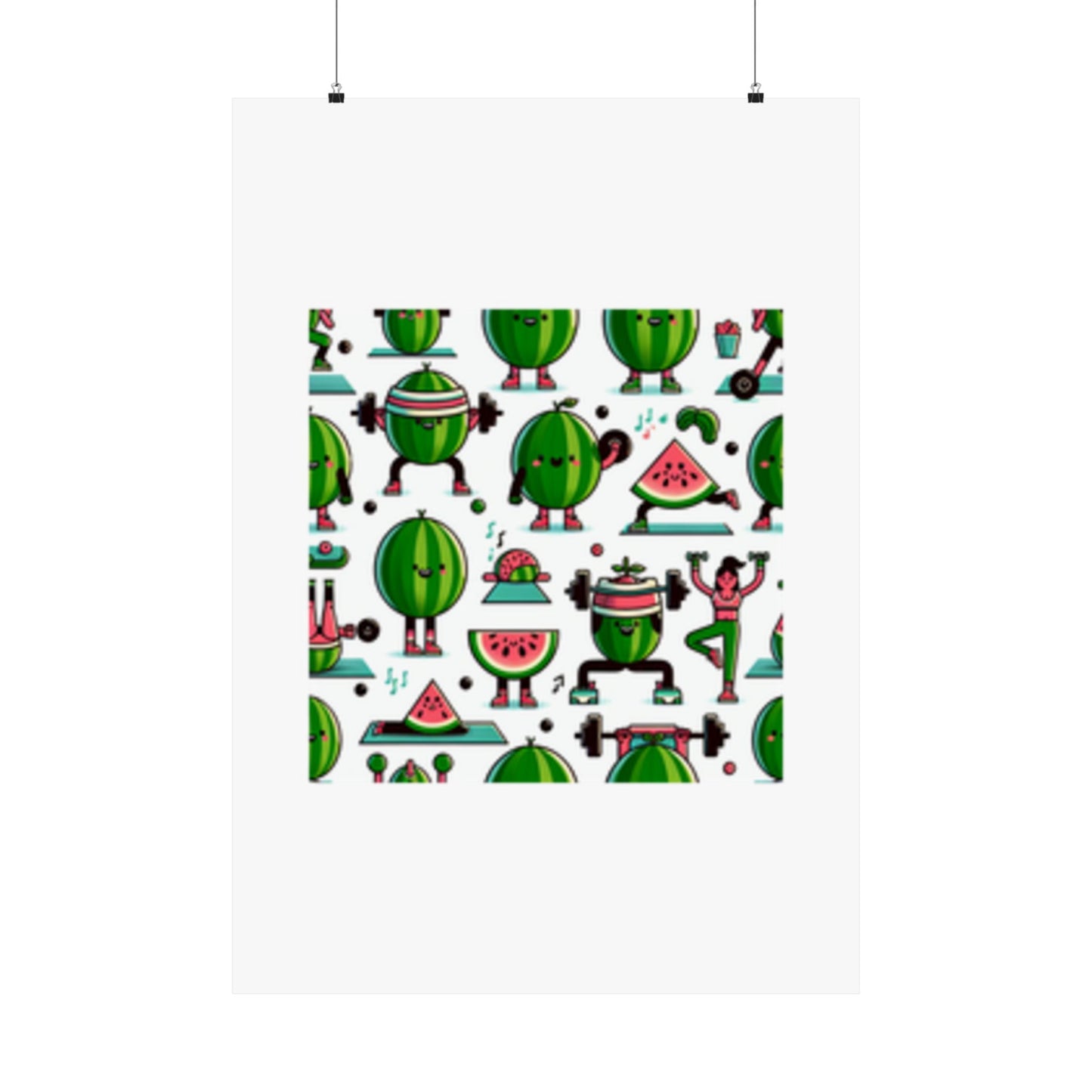 Watermelon Workout Club Cute Food Fitness Wall Art Poster