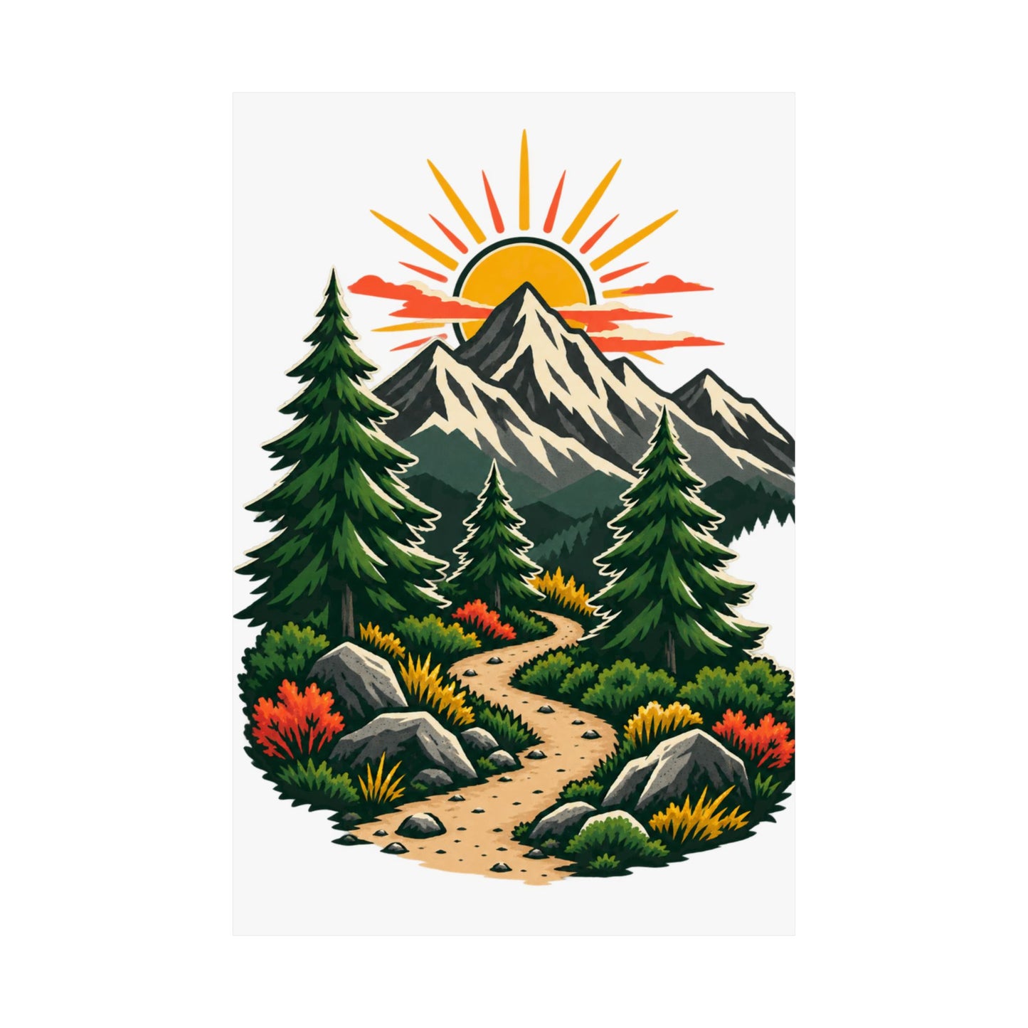 Sunrise Mountain Trail Outdoor Adventure Poster