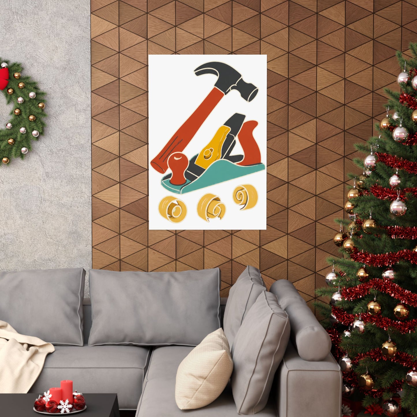 Carpenter Hammer Hand Plane Woodworking Art Poster