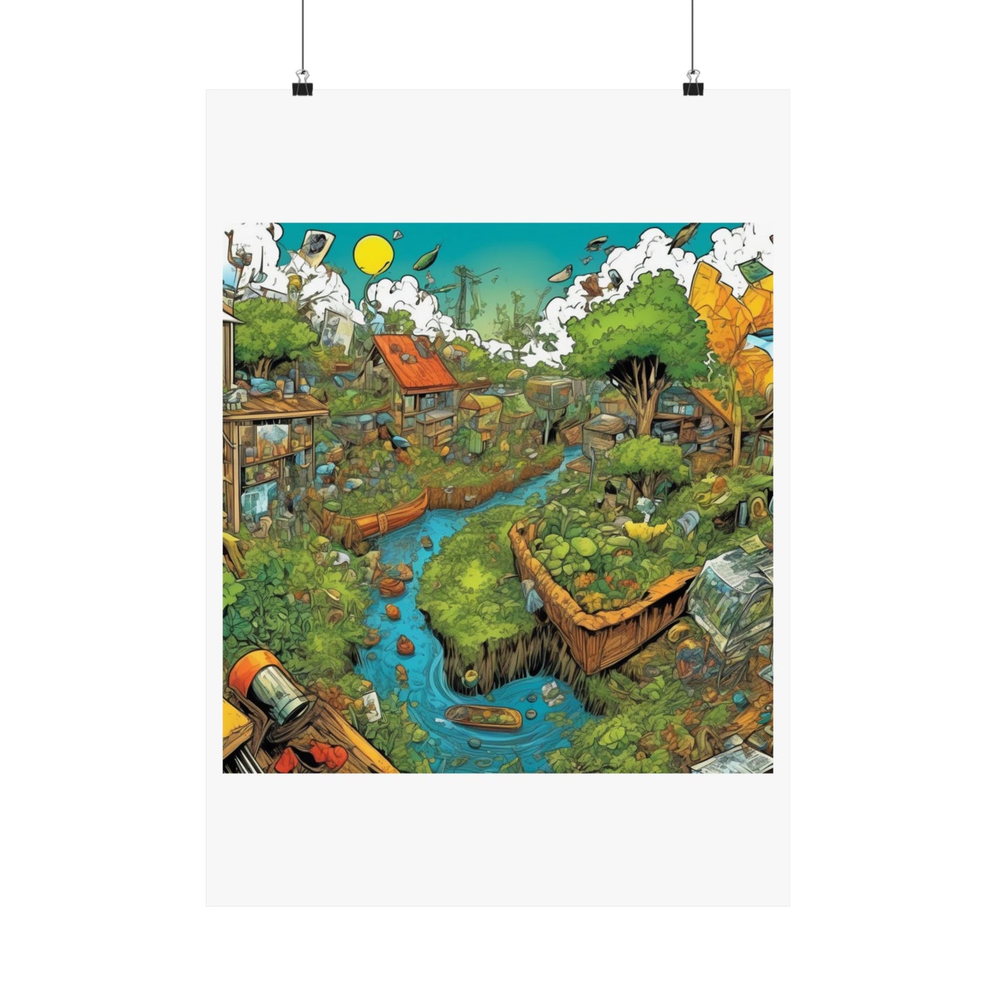 Whimsical Garden Stream Nature Gift Art Poster
