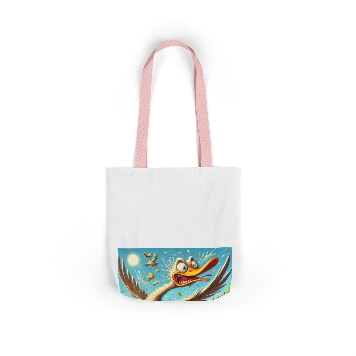 Chaotic Picnic Duck Funny Summer Canvas Tote Bag