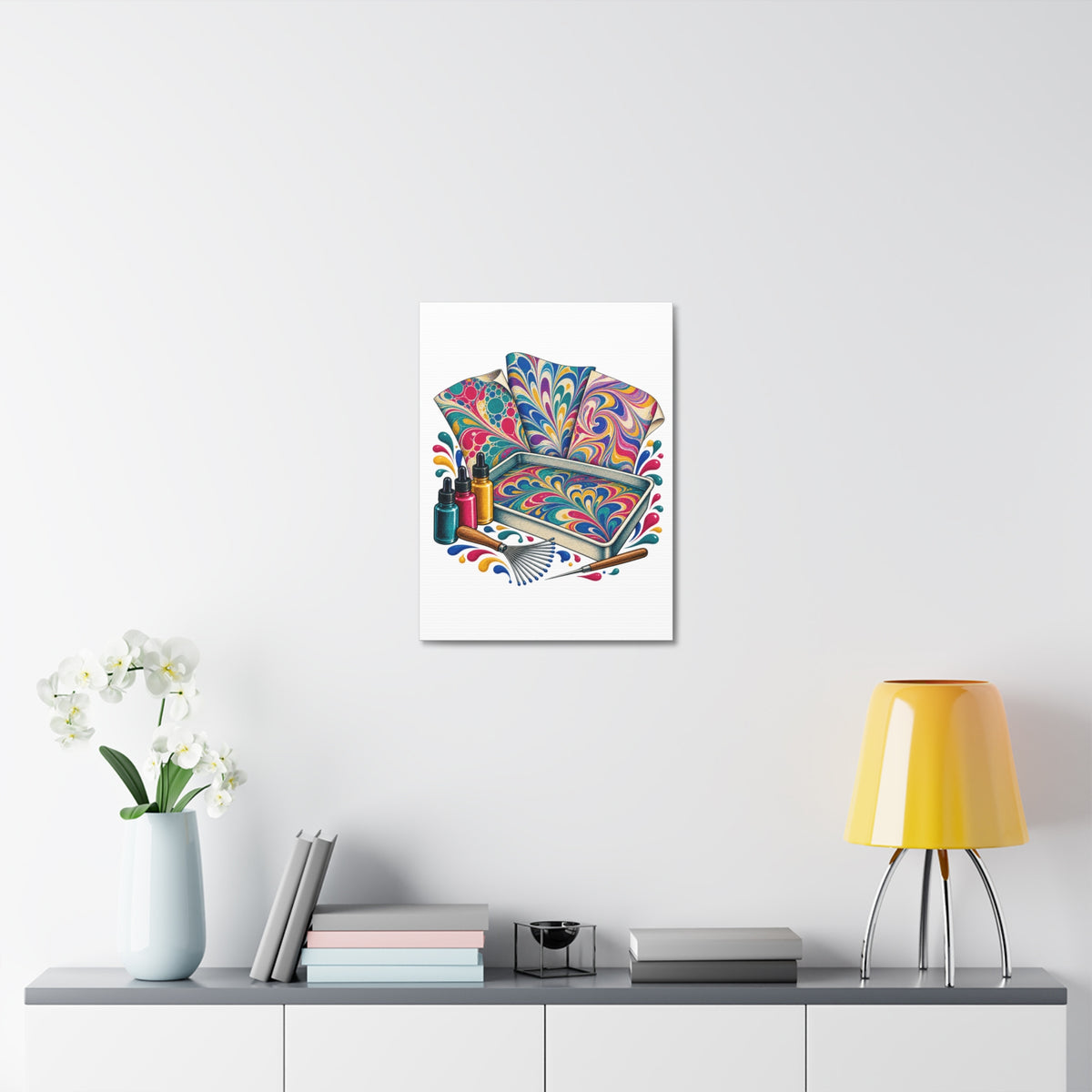 Colorful Paper Marbling Workshop Canvas