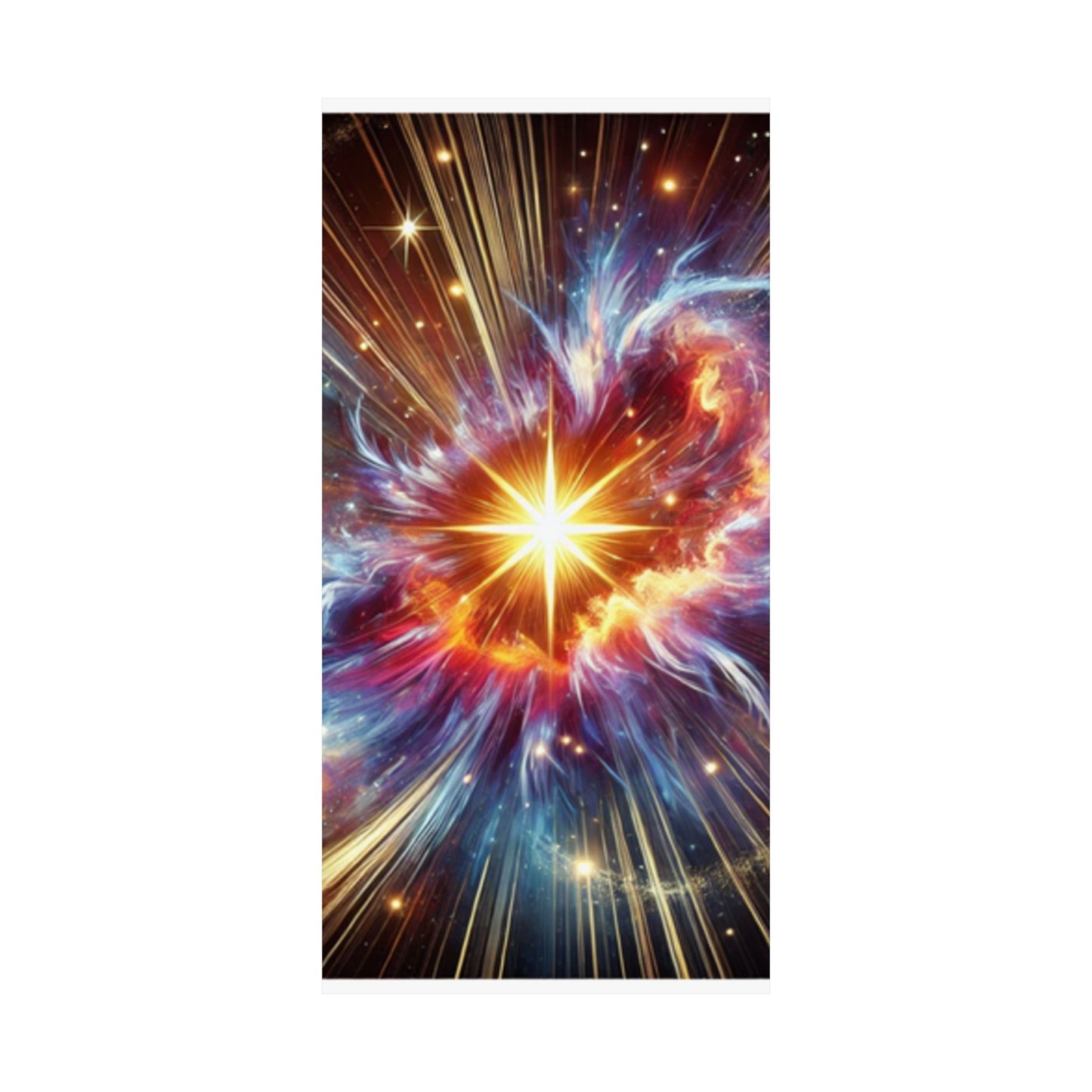 Cosmic Starburst Energy Abstract Space Poster Wall Art Decor