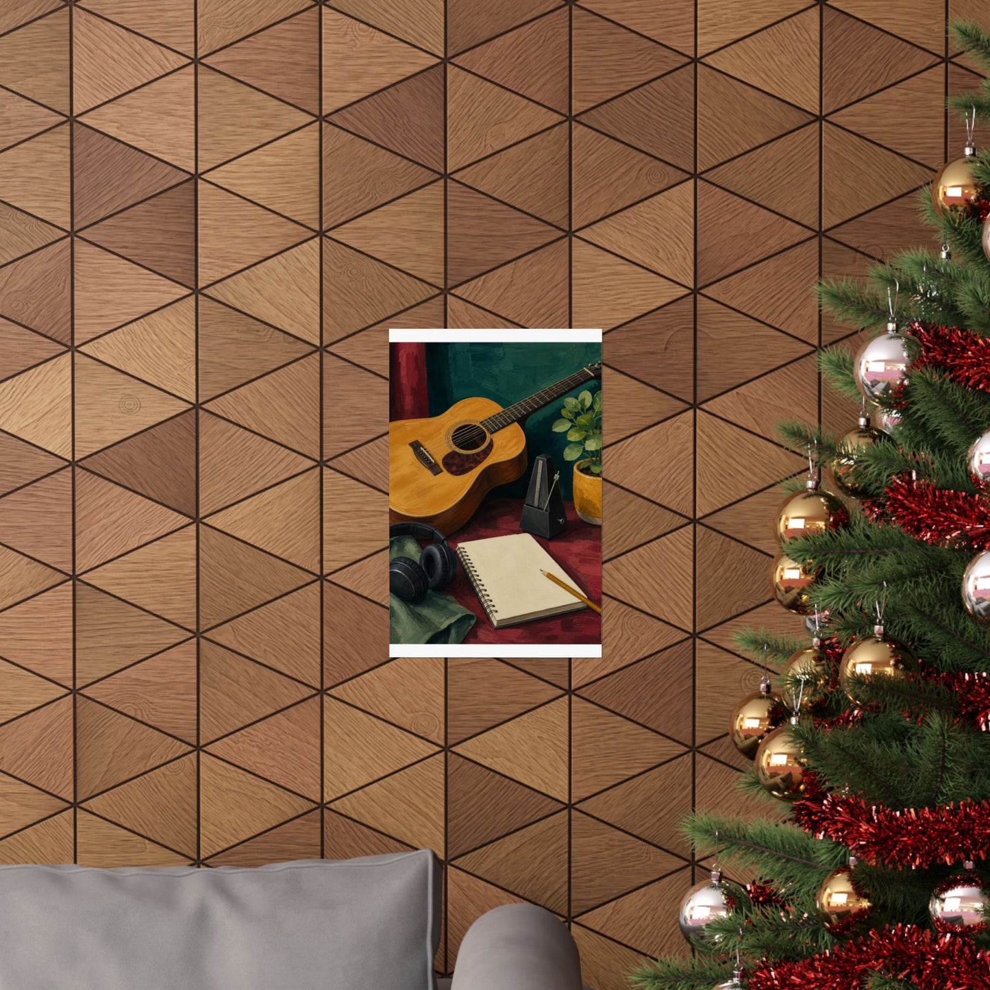 Cozy Acoustic Music Practice Art Poster