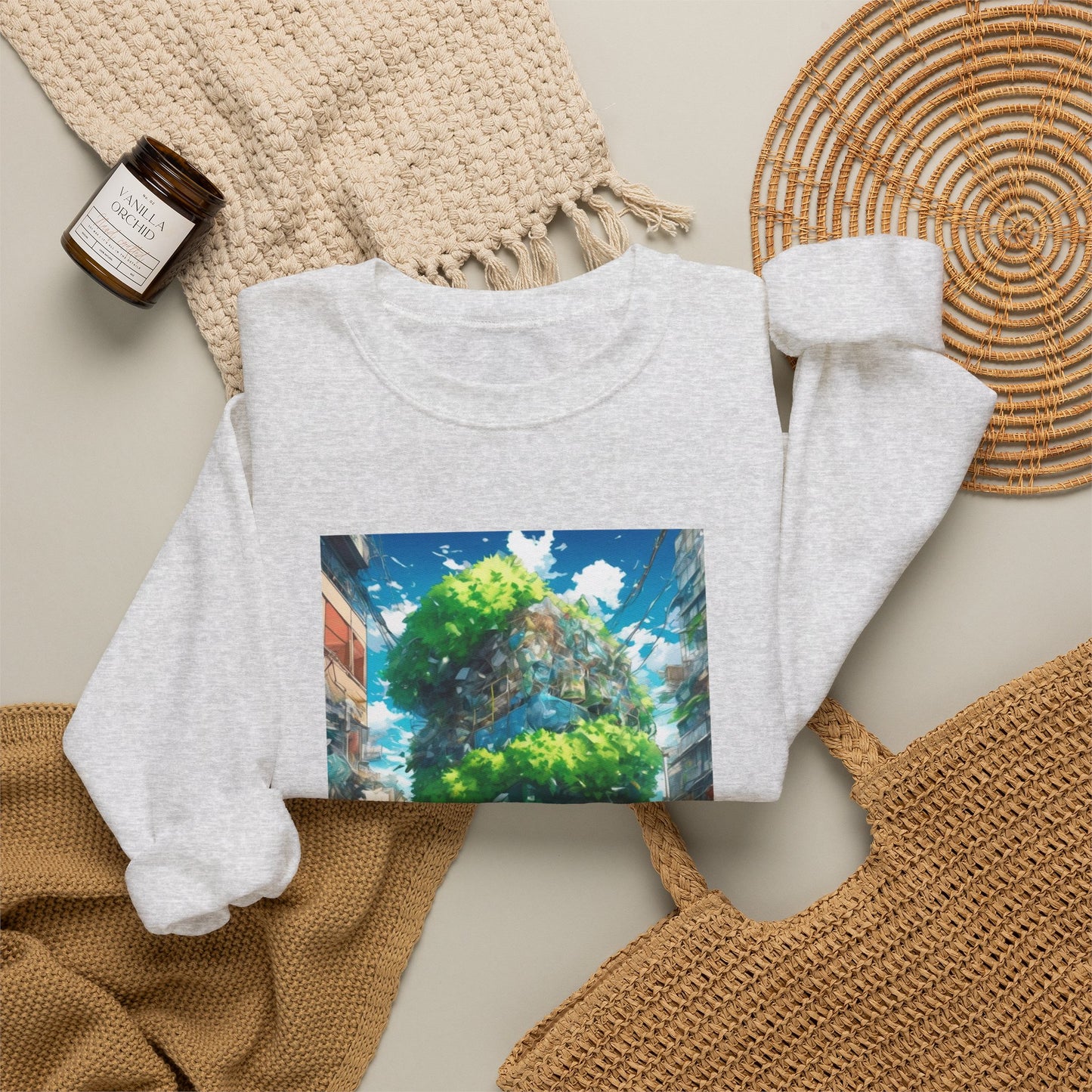 Urban Recycling Anime Friends Green City Sweatshirt