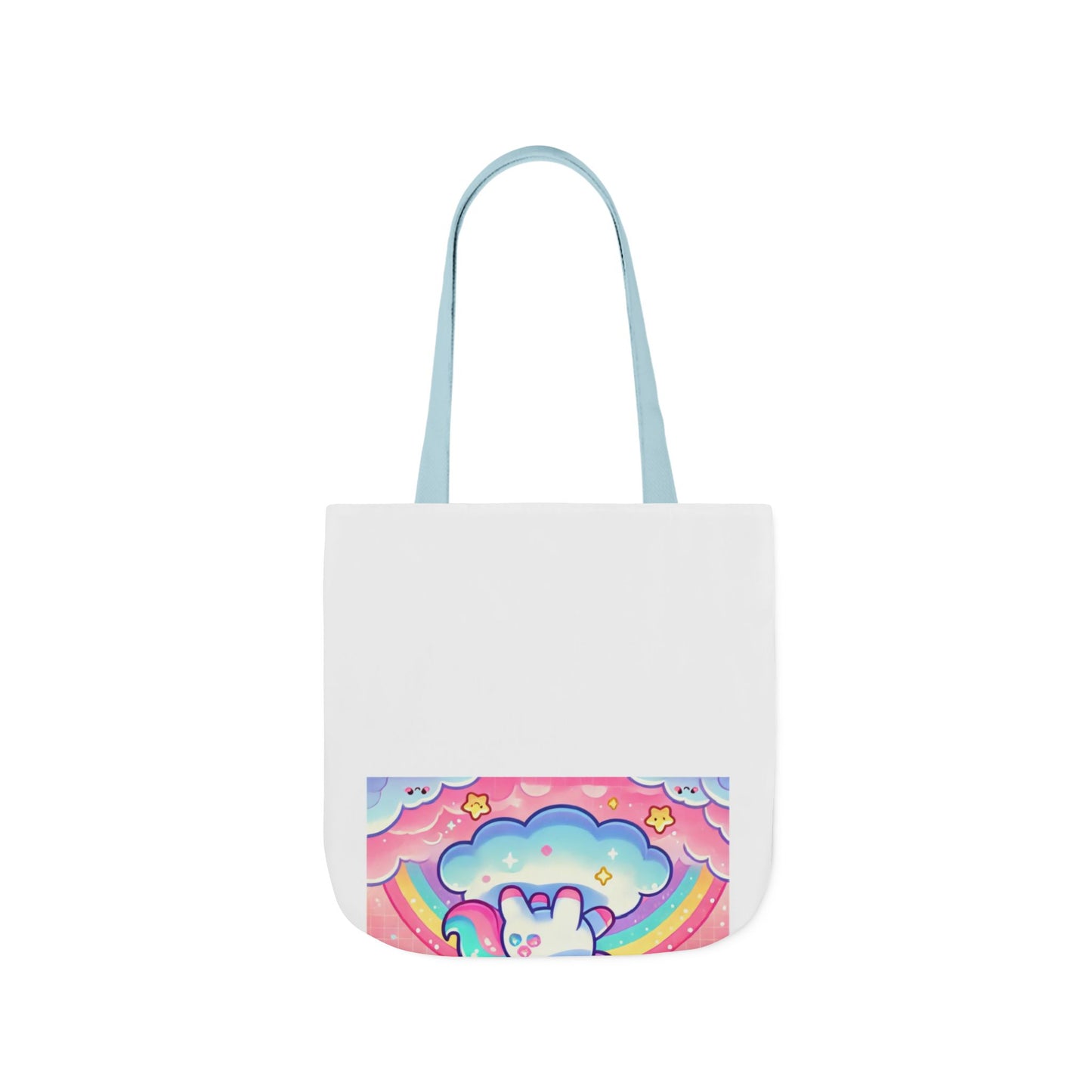 Pastel Rainbow Unicorn Cloud Kawaii Canvas Tote Bag