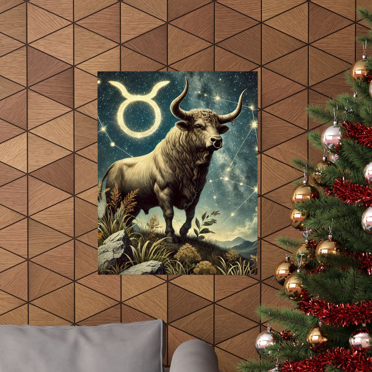 Taurus Bull Constellation Celestial Wall Art Poster