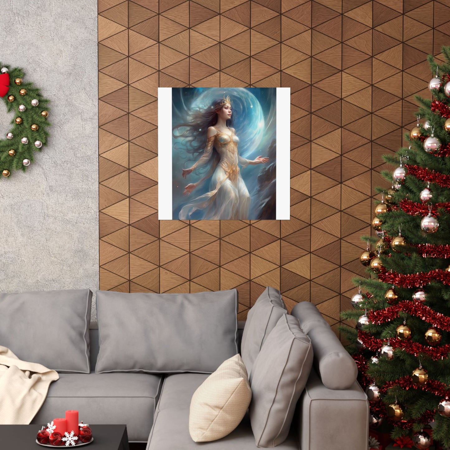 Lunar Celestial Queen Fantasy Portrait Poster
