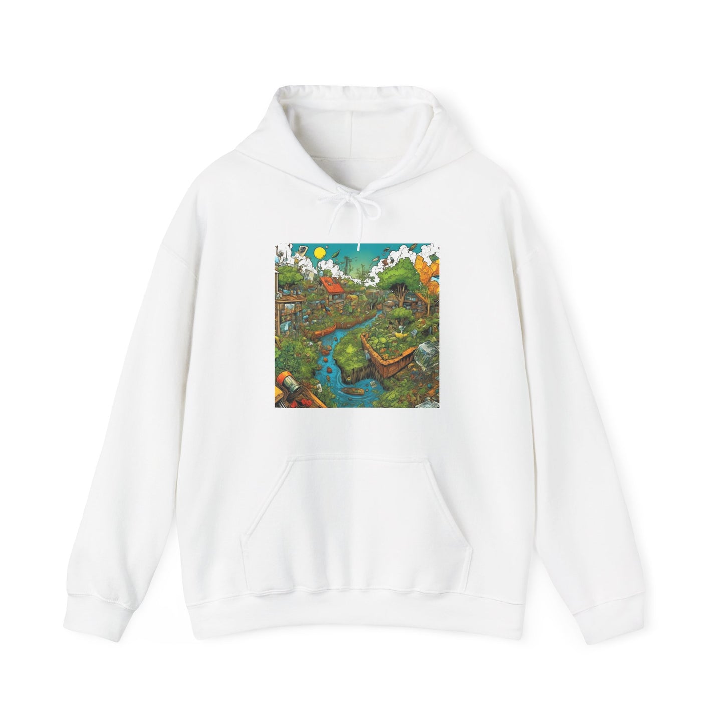 Whimsical Garden Stream Nature Gift Art Hoodie