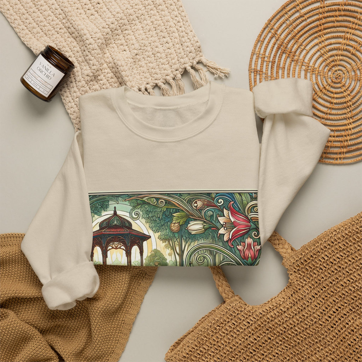 Botanical Gazebo Garden Art Nouveau Sweatshirt