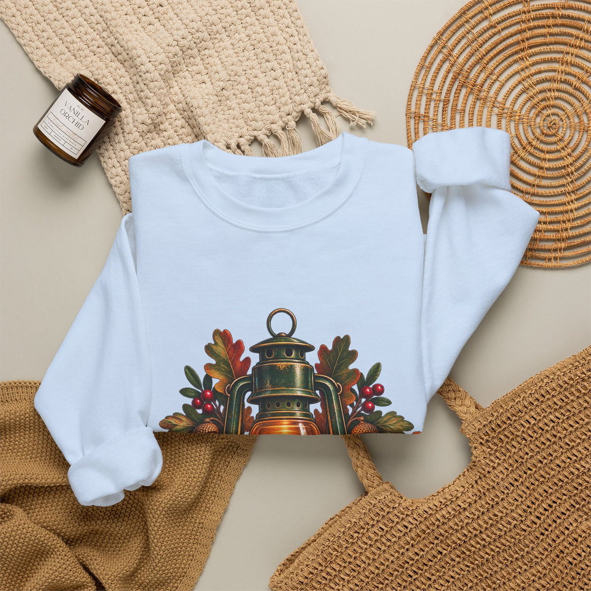 Autumn Oak Lantern and Acorns Sweatshirt
