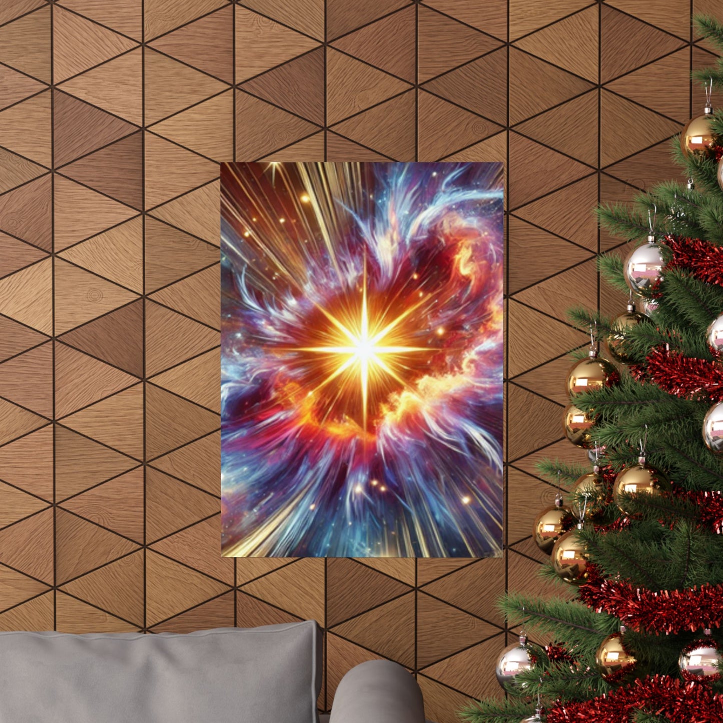 Cosmic Starburst Energy Abstract Space Poster Wall Art Decor