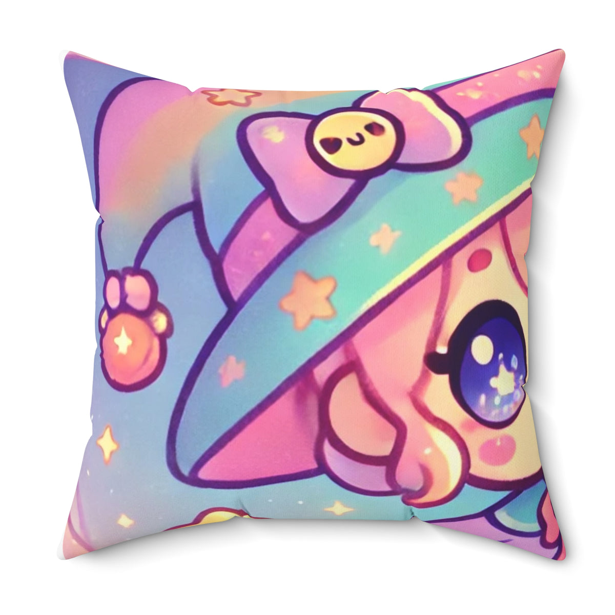 Kawaii Moon Wand Pastel Fantasy Decorative Pillow