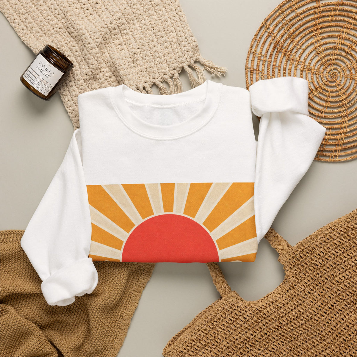 Topographic Sunrise Modern Outdoor Art Sweatshirt