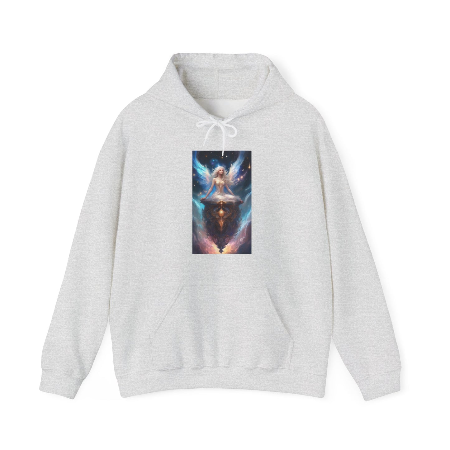 Celestial Winged Meditation Fantasy Portrait Hoodie