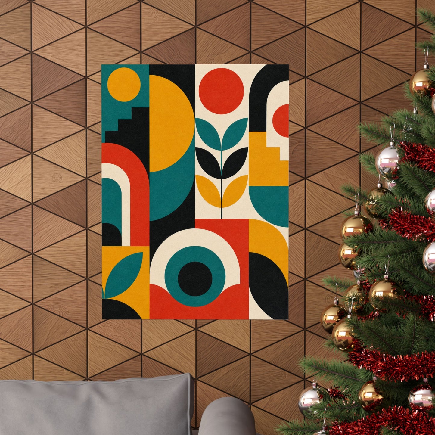 Mid Century Arches Botanical Geometric Abstract Poster