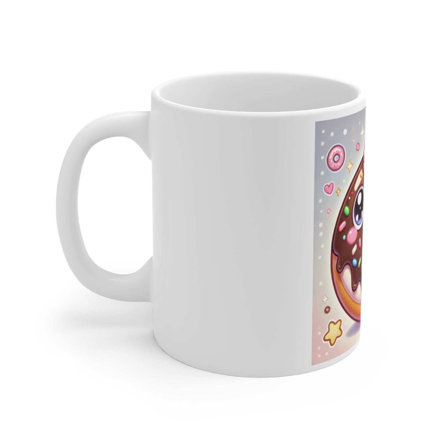 Kawaii Chocolate Donut Cute Dessert Art Coffee Mug