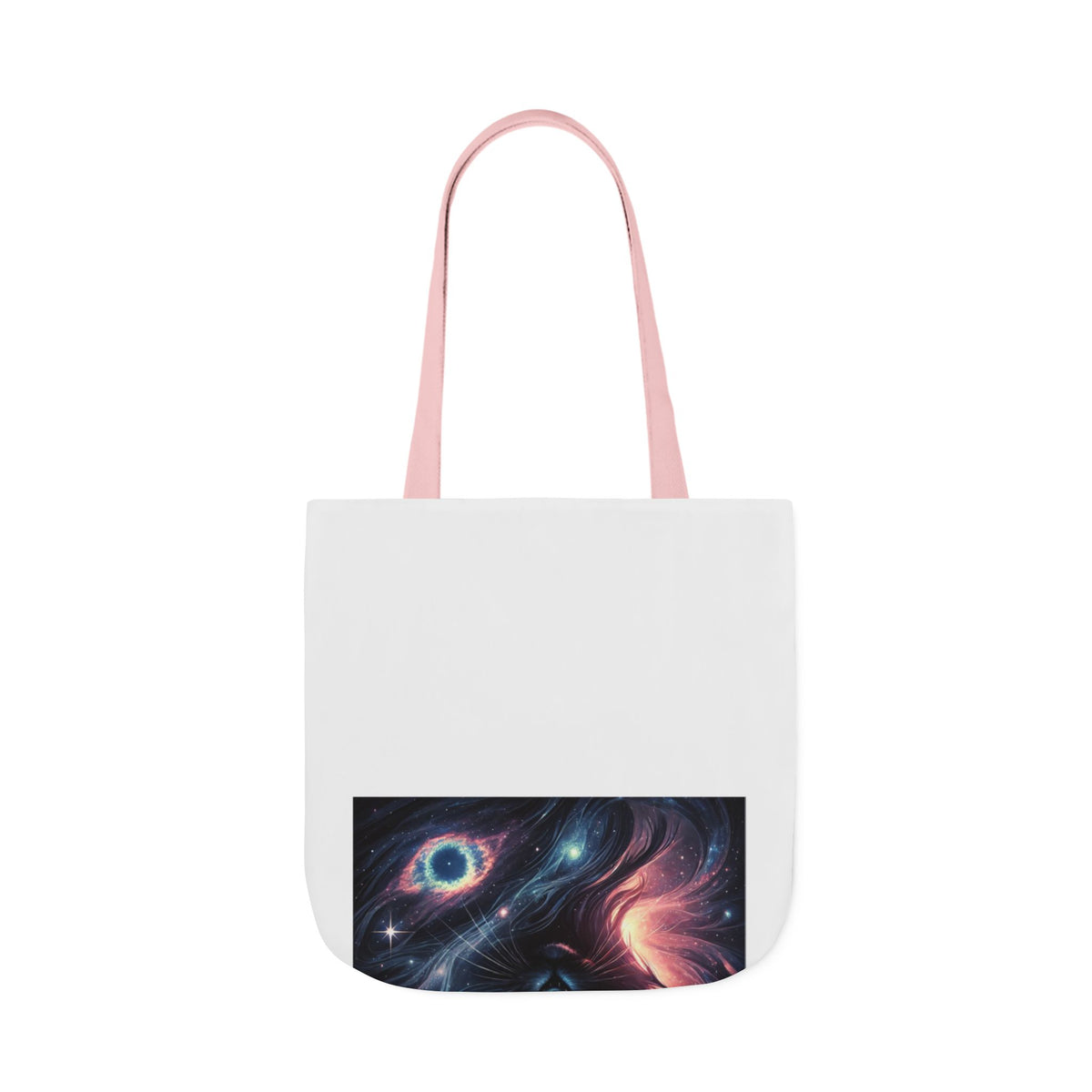 Cosmic Black Cat Galaxy Celestial Canvas Tote Bag