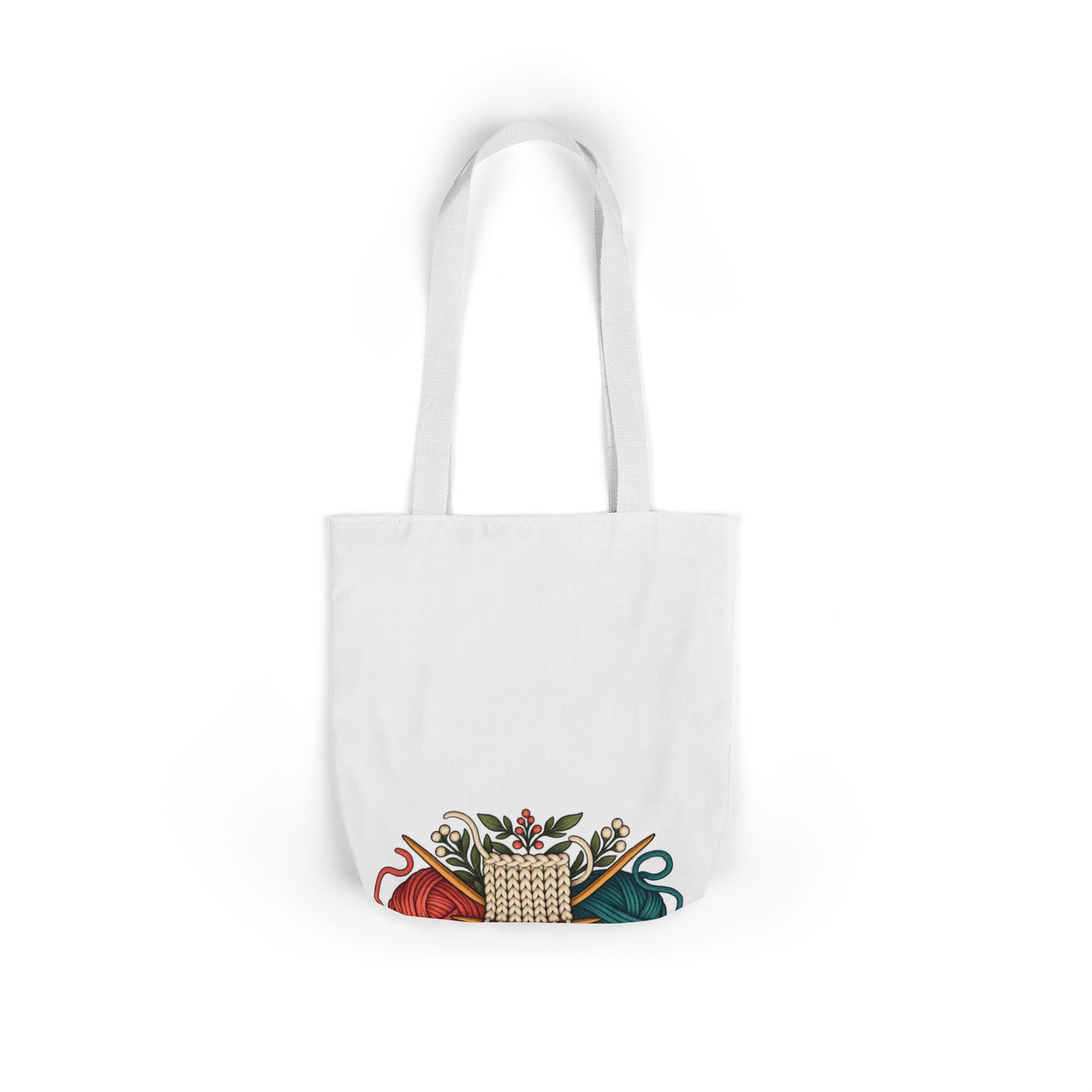 Retro Yarn and Knitting Botanical Art Tote Bag