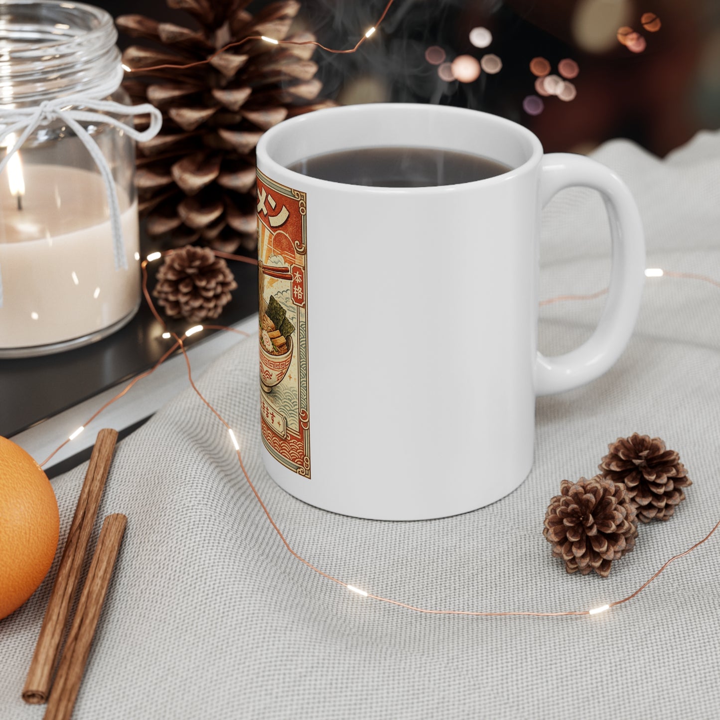 Vintage Ramen Bowl Illustration Mug